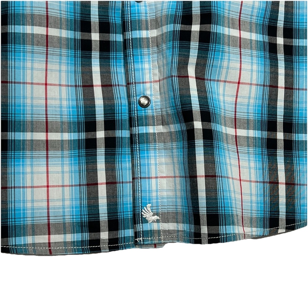 Cody James Western Short Sleeve Pearl Snap Plaid Shirt Multicolor Men Size XL - Picture 6 of 10